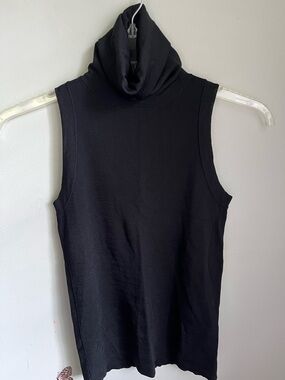 Zara Black Fitted Turtleneck Blouse Sleeveless Workwear Classic
Size M Medium